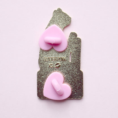 Library Card Holder Cat Enamel Pin