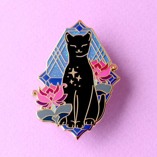 Lotus Cat Enamel Pin