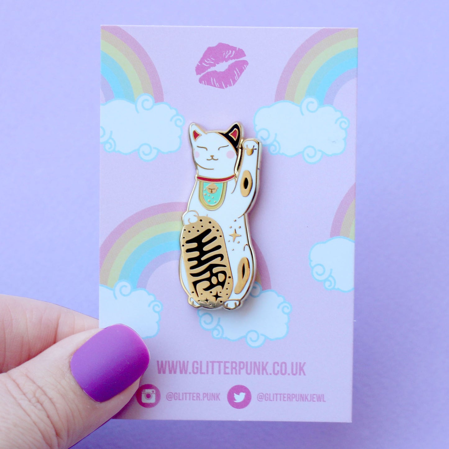 Lucky Cat Enamel Pin