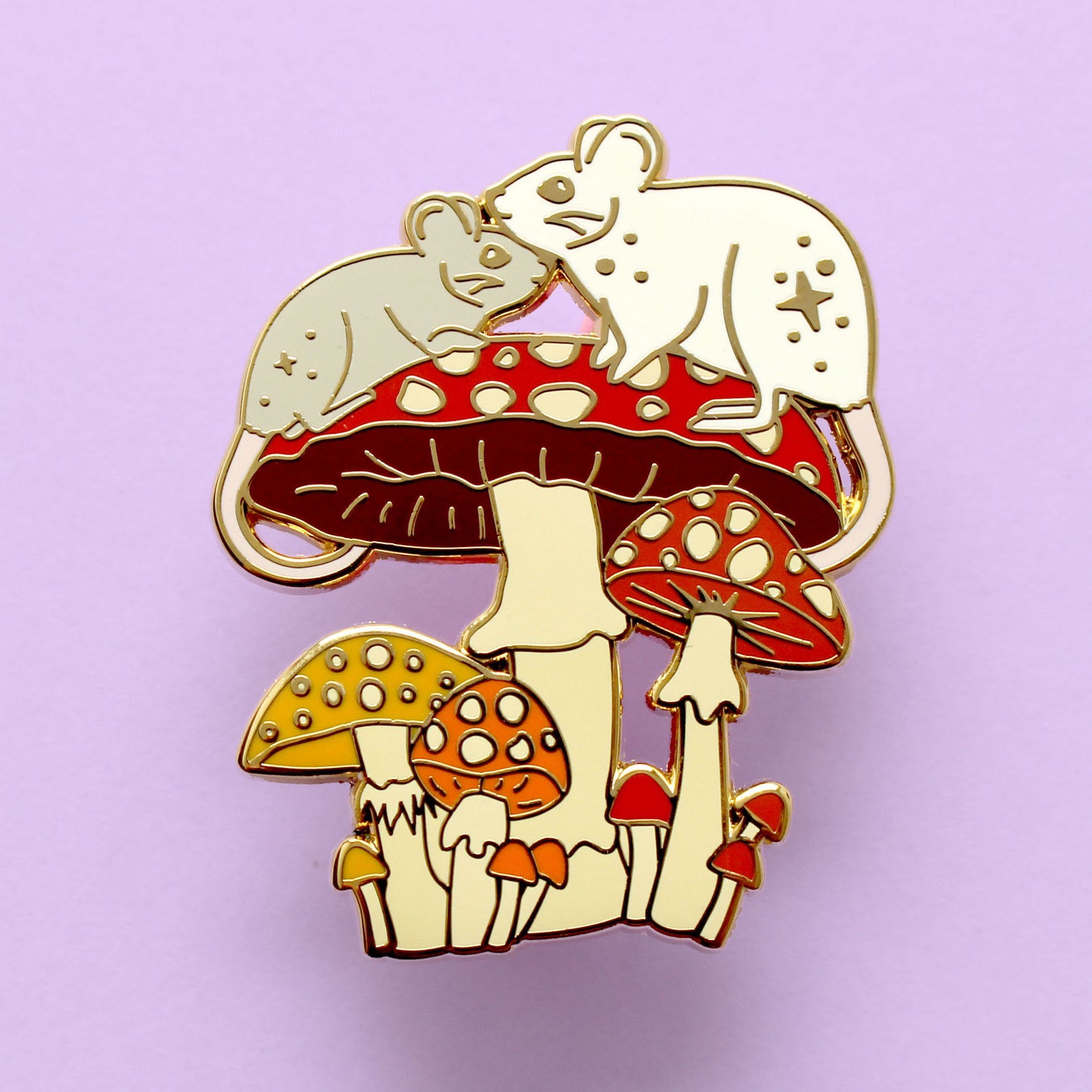 Mushroom Mice Enamel Pin – Autumn Fall Collection