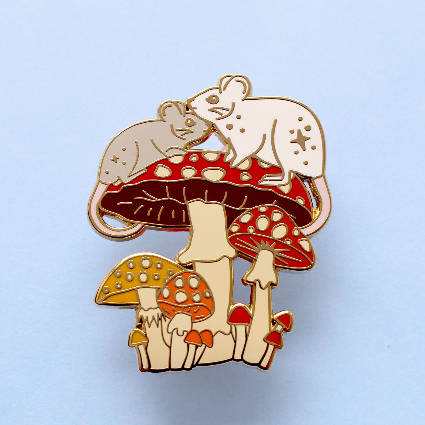 Mushroom Mice Enamel Pin – Autumn Fall Collection