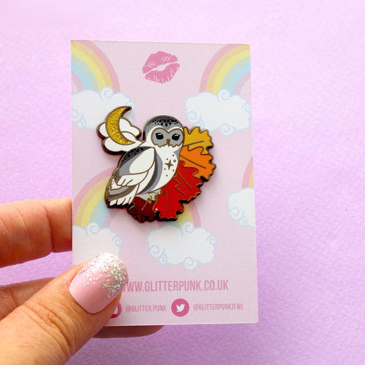 Autumn Owl Enamel Pin – Autumn Fall Collection