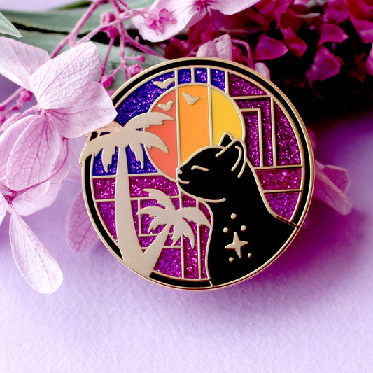 Palm Cat Enamel Pin