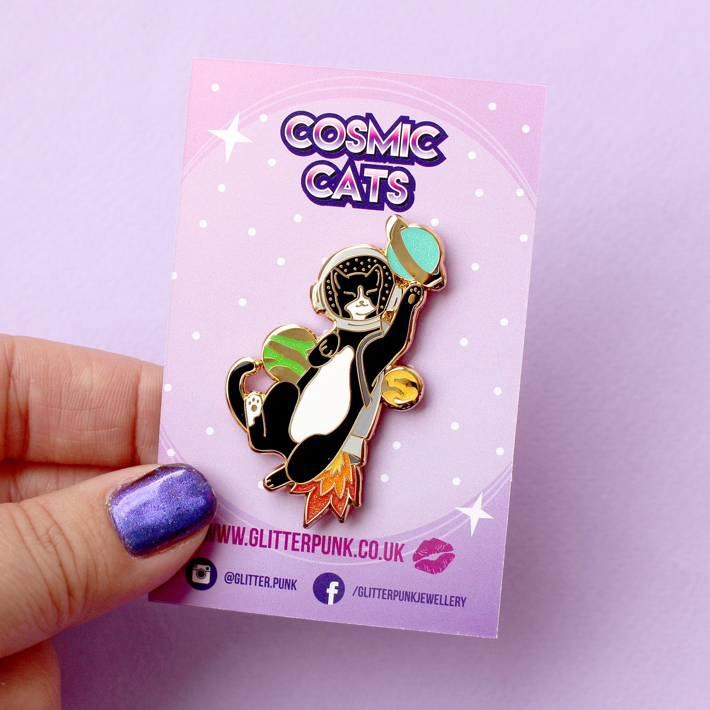 Astronaut Cat Enamel Pin – Cosmic Cats Collection