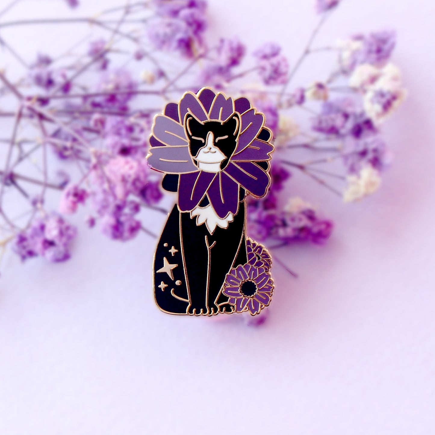 Flower Cat Enamel Pin