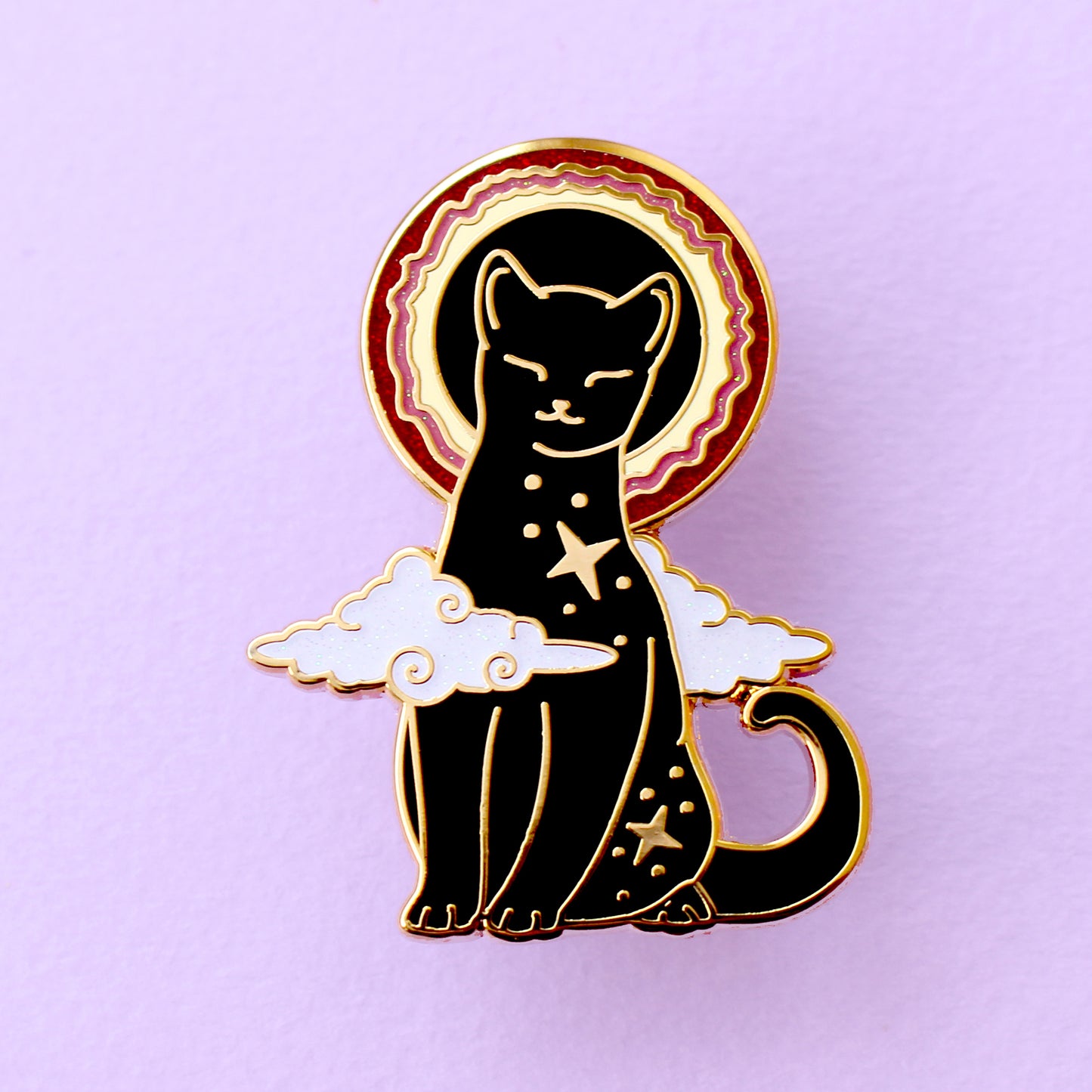 Solar Eclipse Cat Enamel Pin – Cosmic Cats Collection