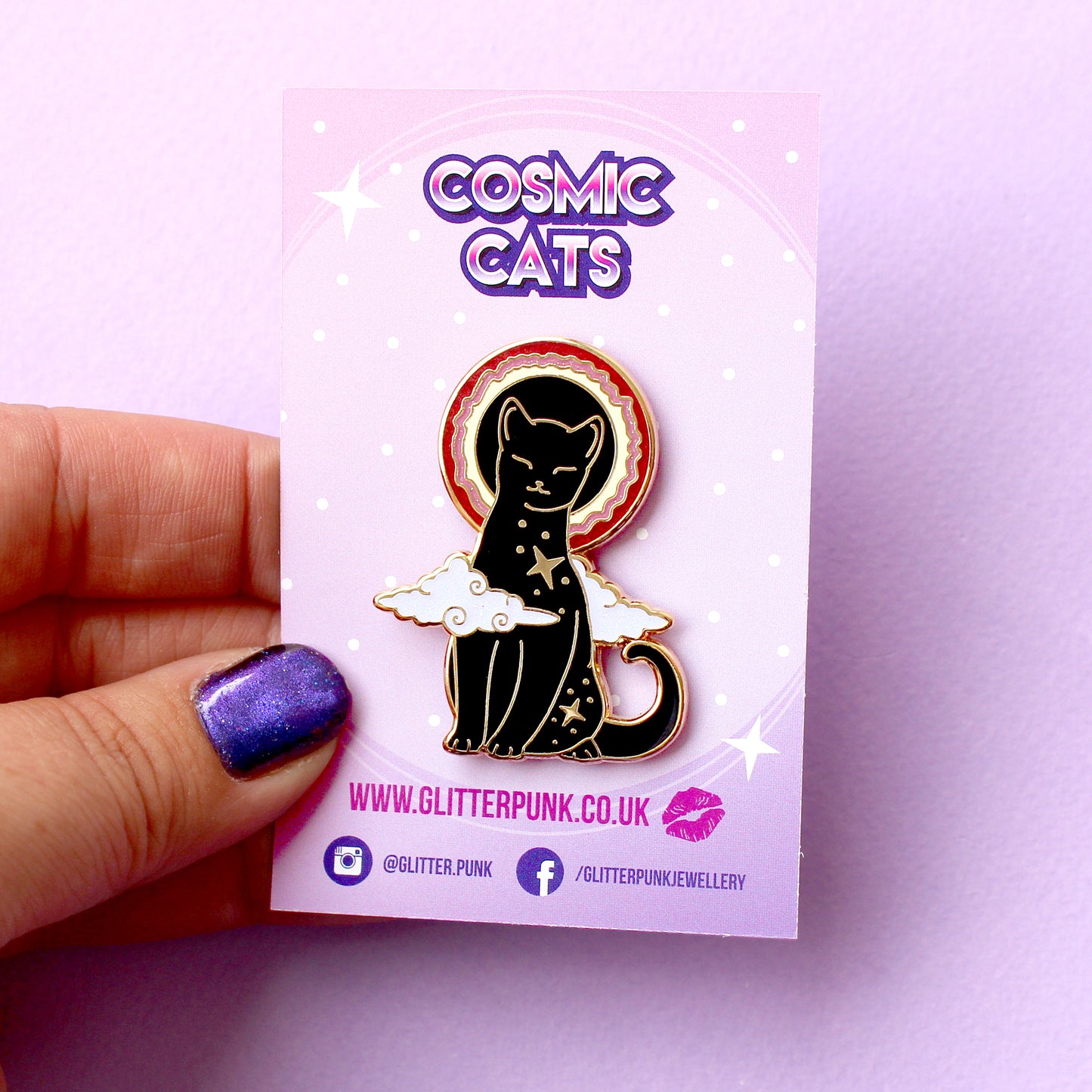 Solar Eclipse Cat Enamel Pin – Cosmic Cats Collection