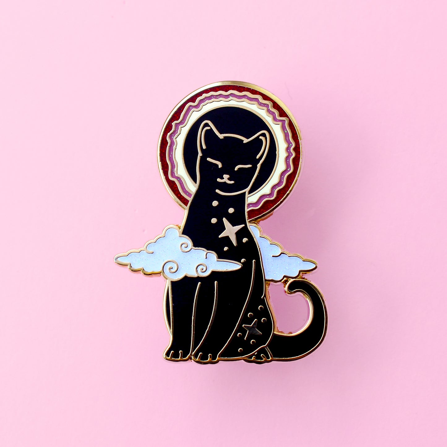 Solar Eclipse Cat Enamel Pin – Cosmic Cats Collection