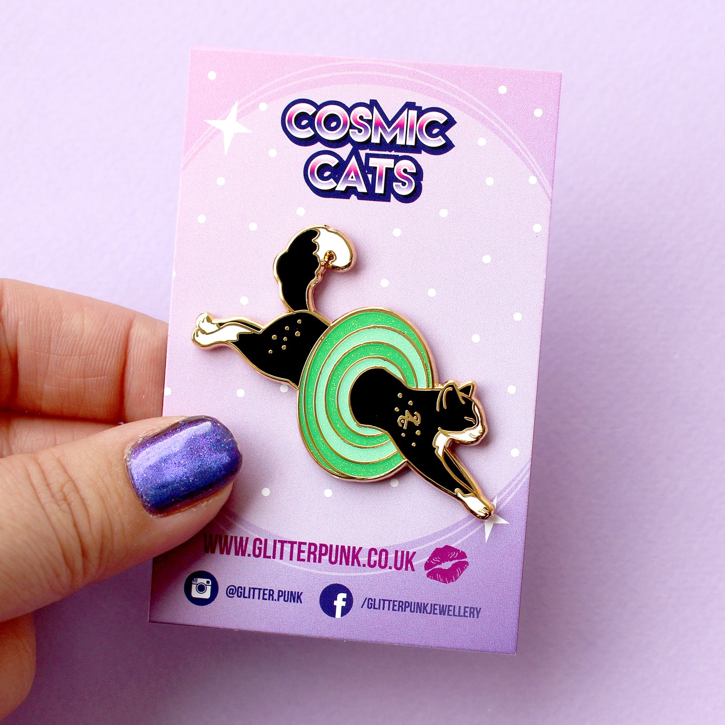 Space Portal Cat Enamel Pin – Cosmic Cats Collection