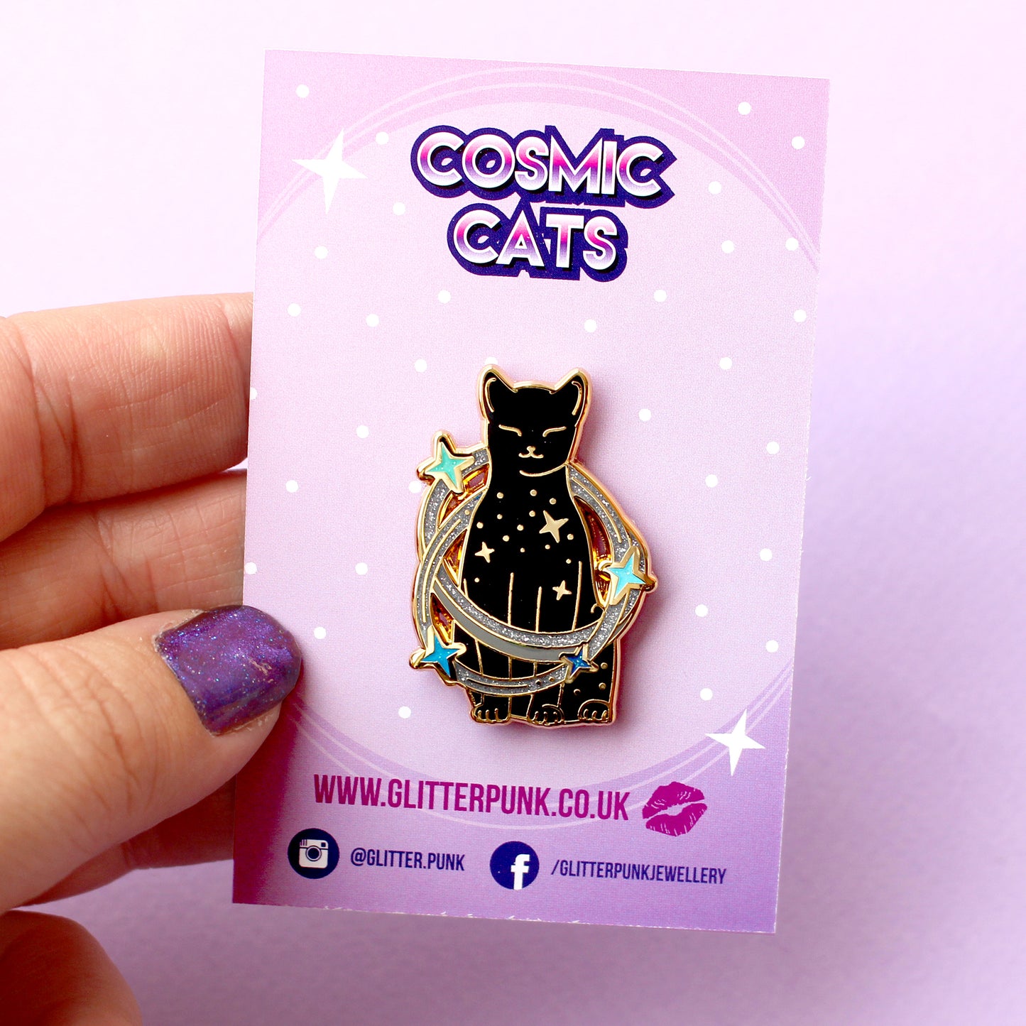 Starburst Cat Enamel Pin – Cosmic Cats Collection