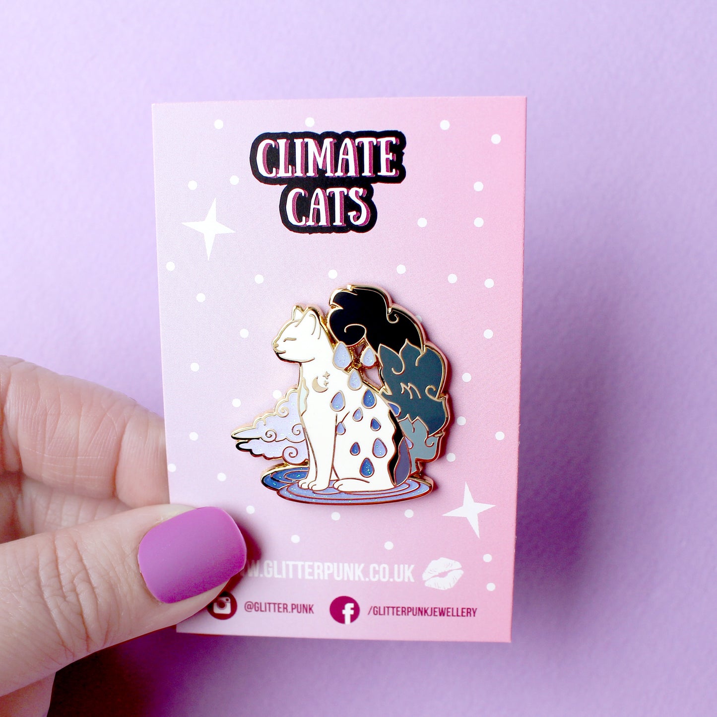 Rain Cat Enamel Pin - Climate Cats
