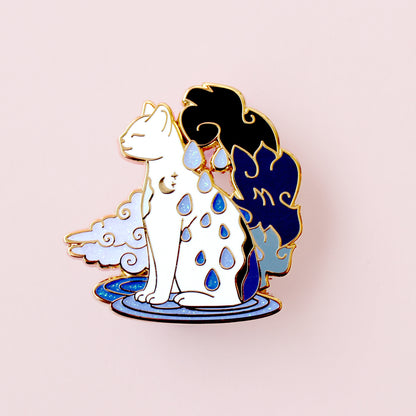 Rain Cat Enamel Pin - Climate Cats