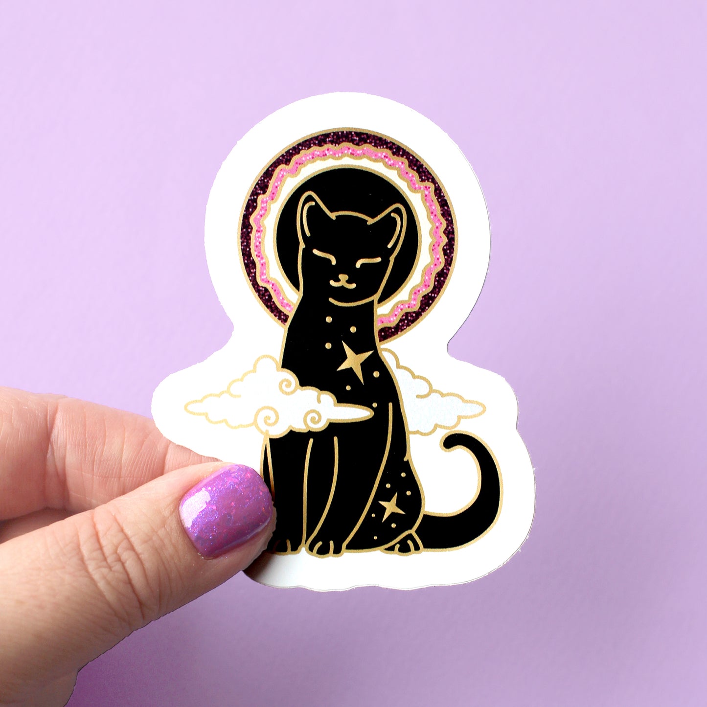 Solar Eclipse Cat Sticker – Cosmic Cats Collection