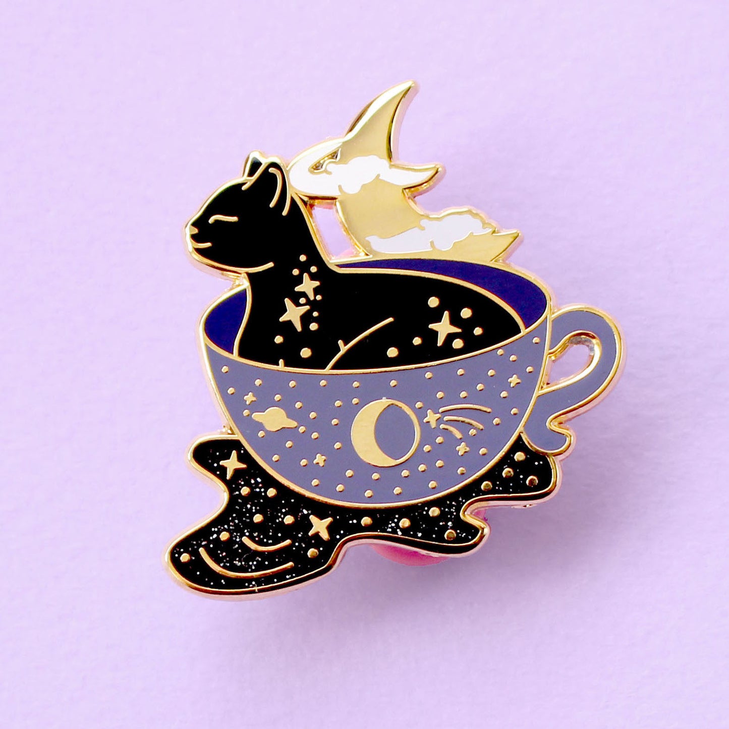 Galaxy Teacup Cat Enamel Pin