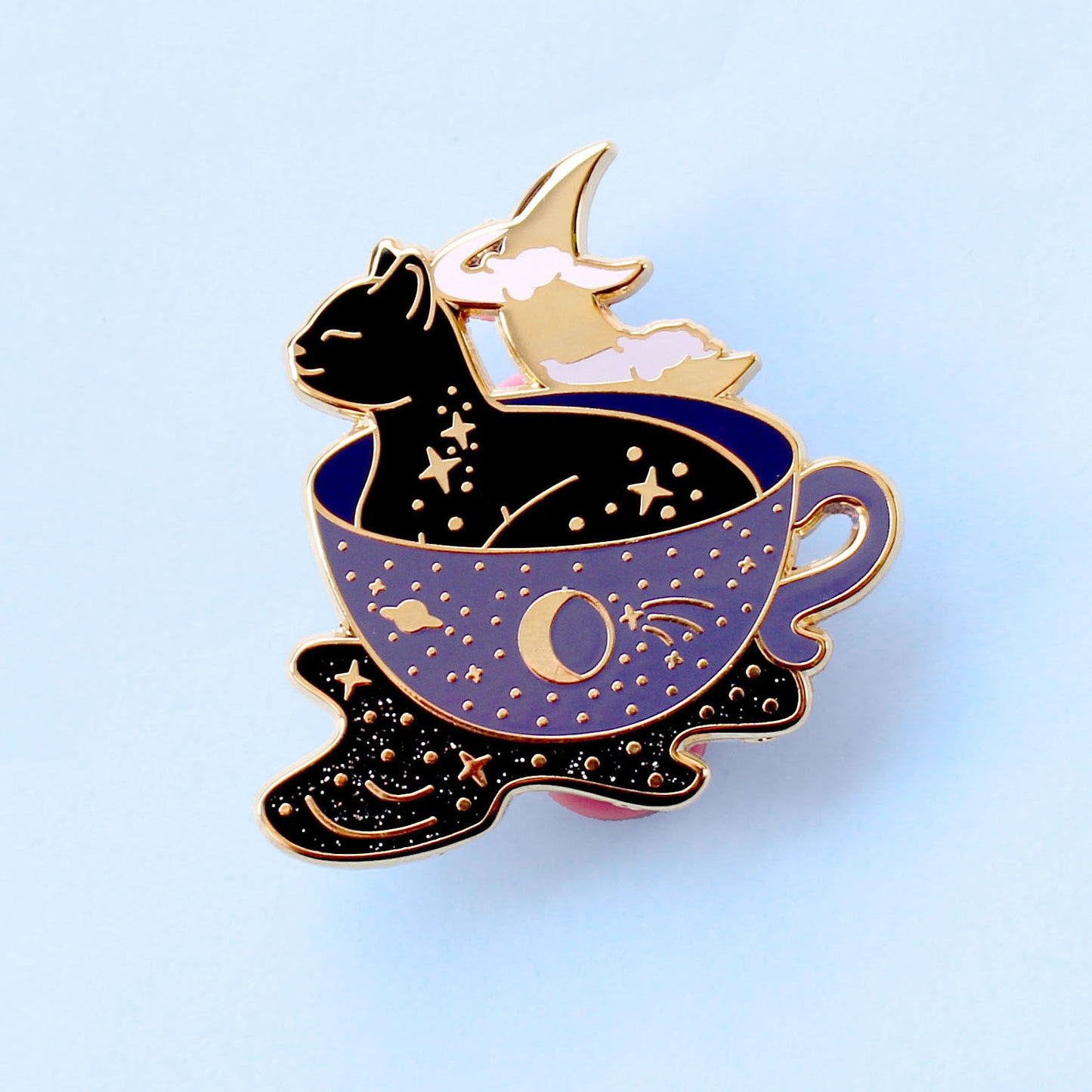 Galaxy Teacup Cat Enamel Pin