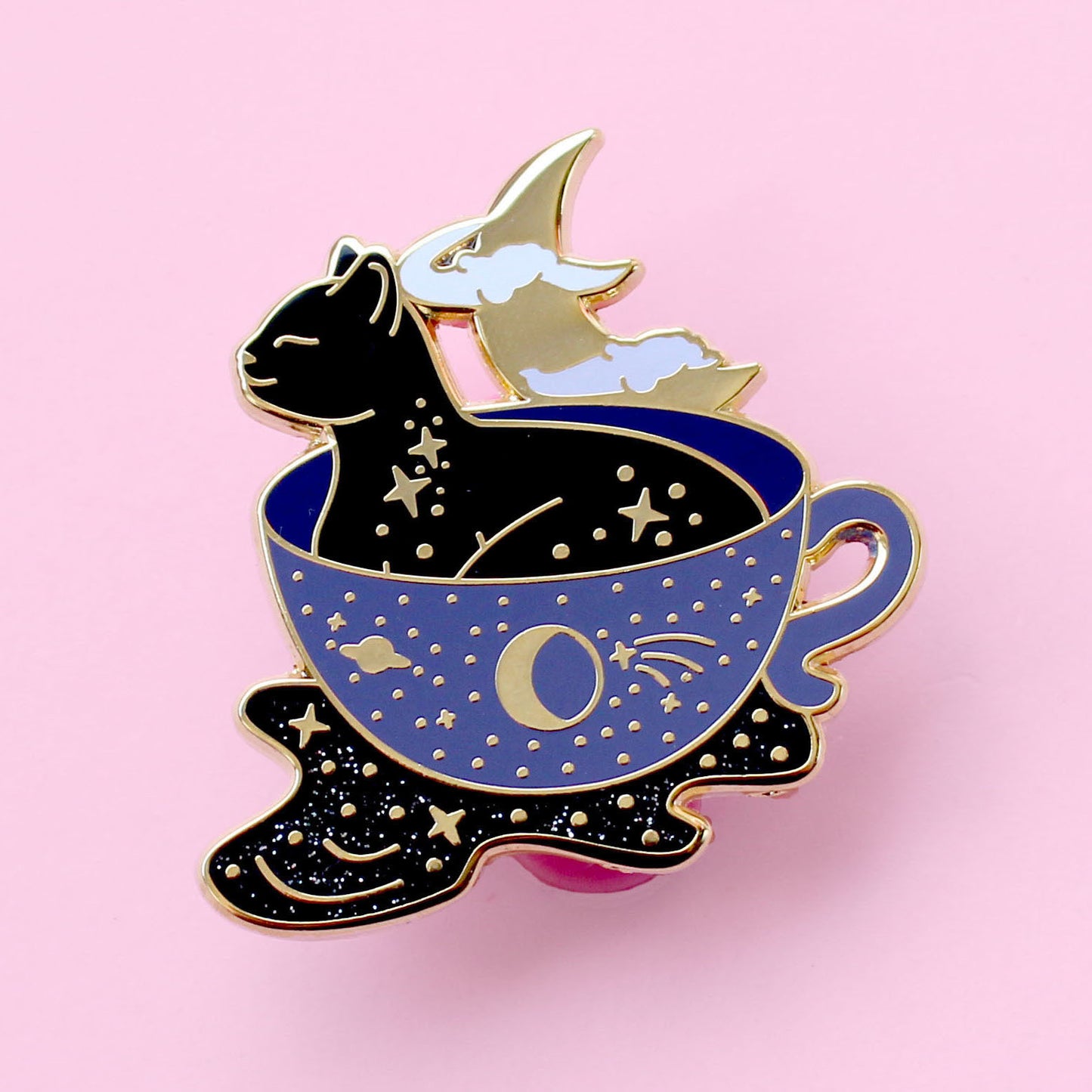 Galaxy Teacup Cat Enamel Pin