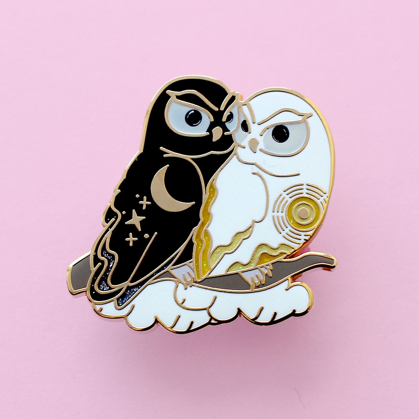 Day & Night Owls Enamel Pin