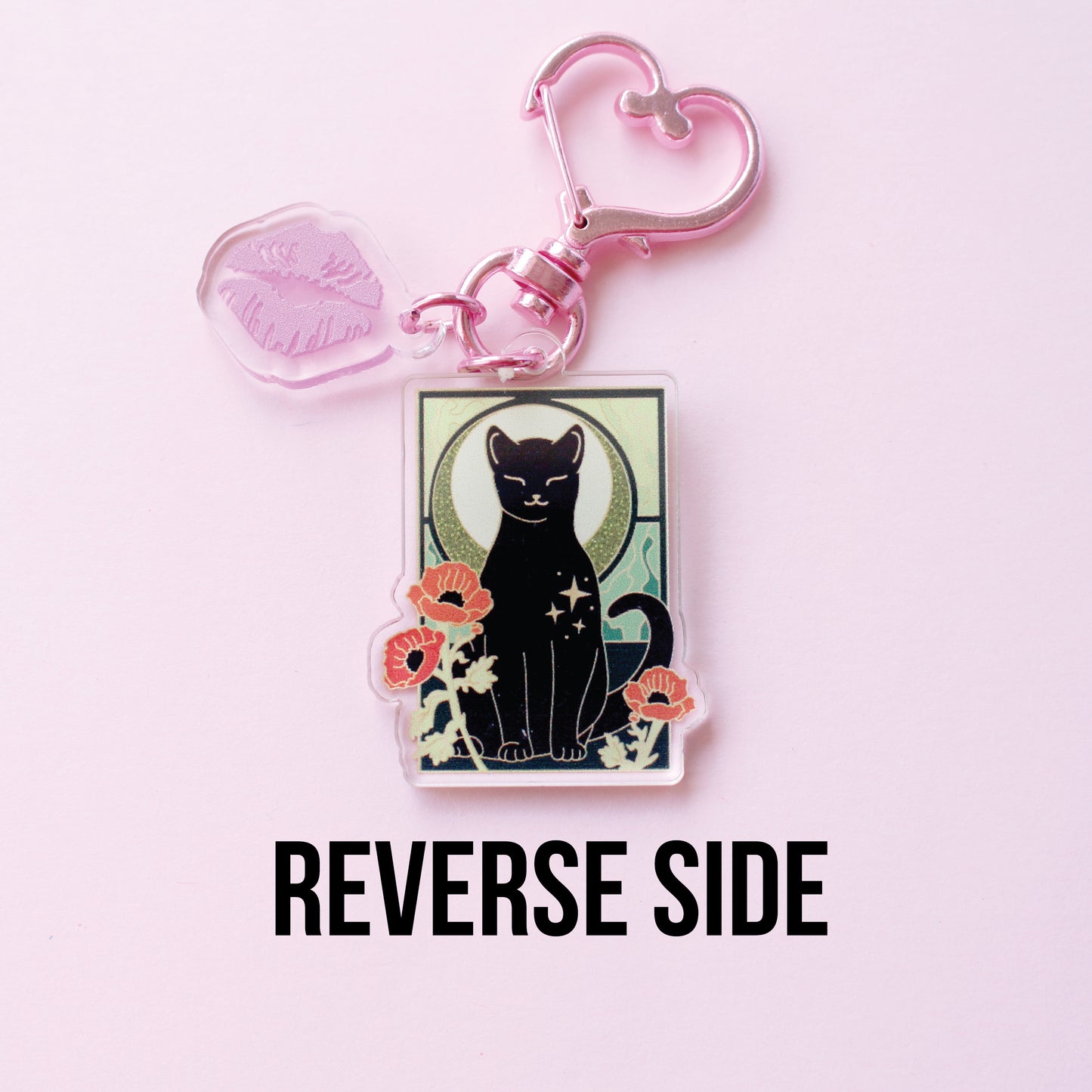 Art Nouveau Poppy Cat Acrylic Key Chain