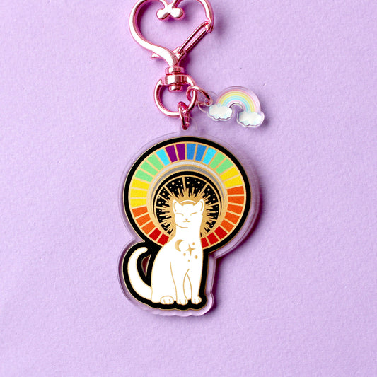 Rainbow cat Acrylic Key Chain