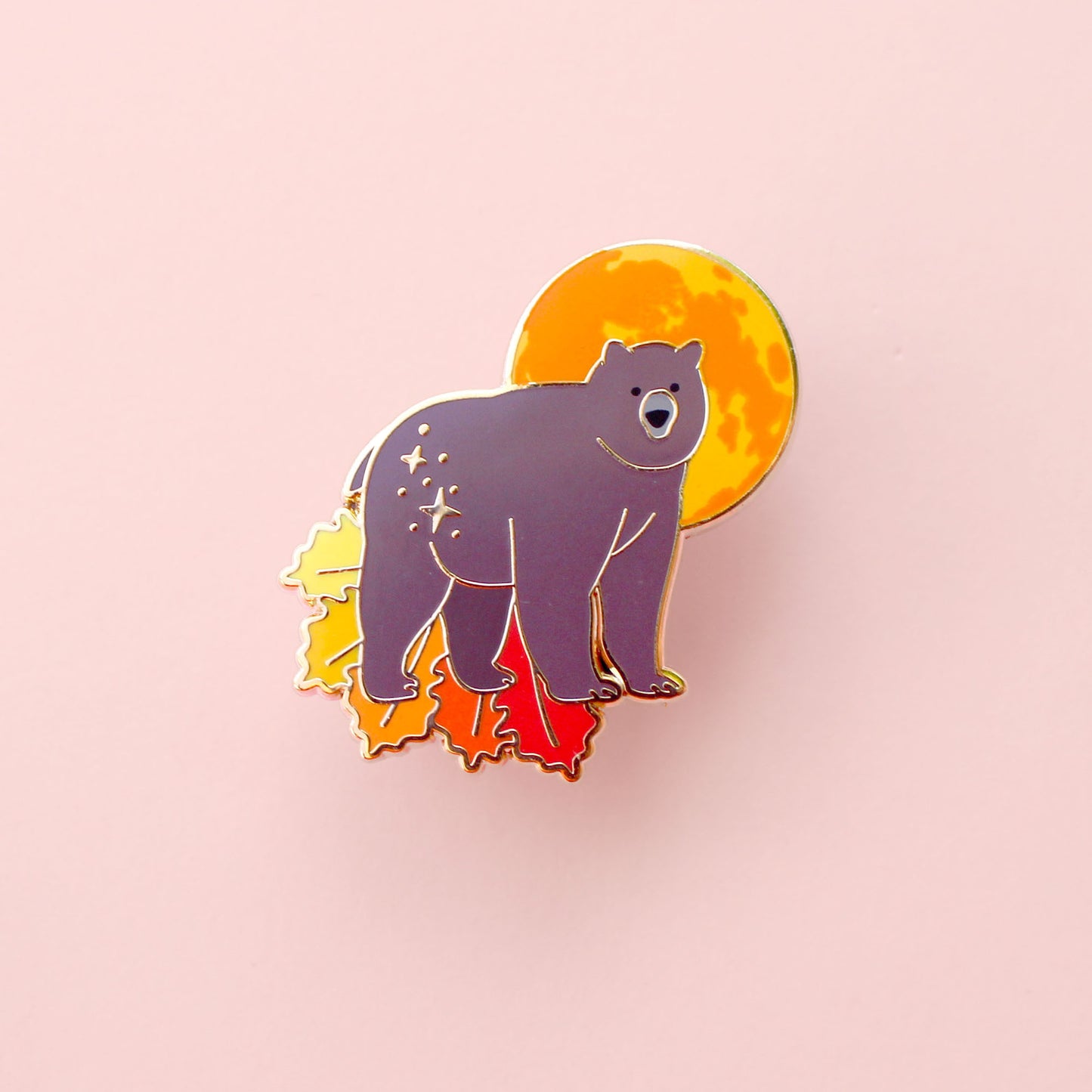 Harvest Moon Bear Enamel Pin – Autumn Fall Collection