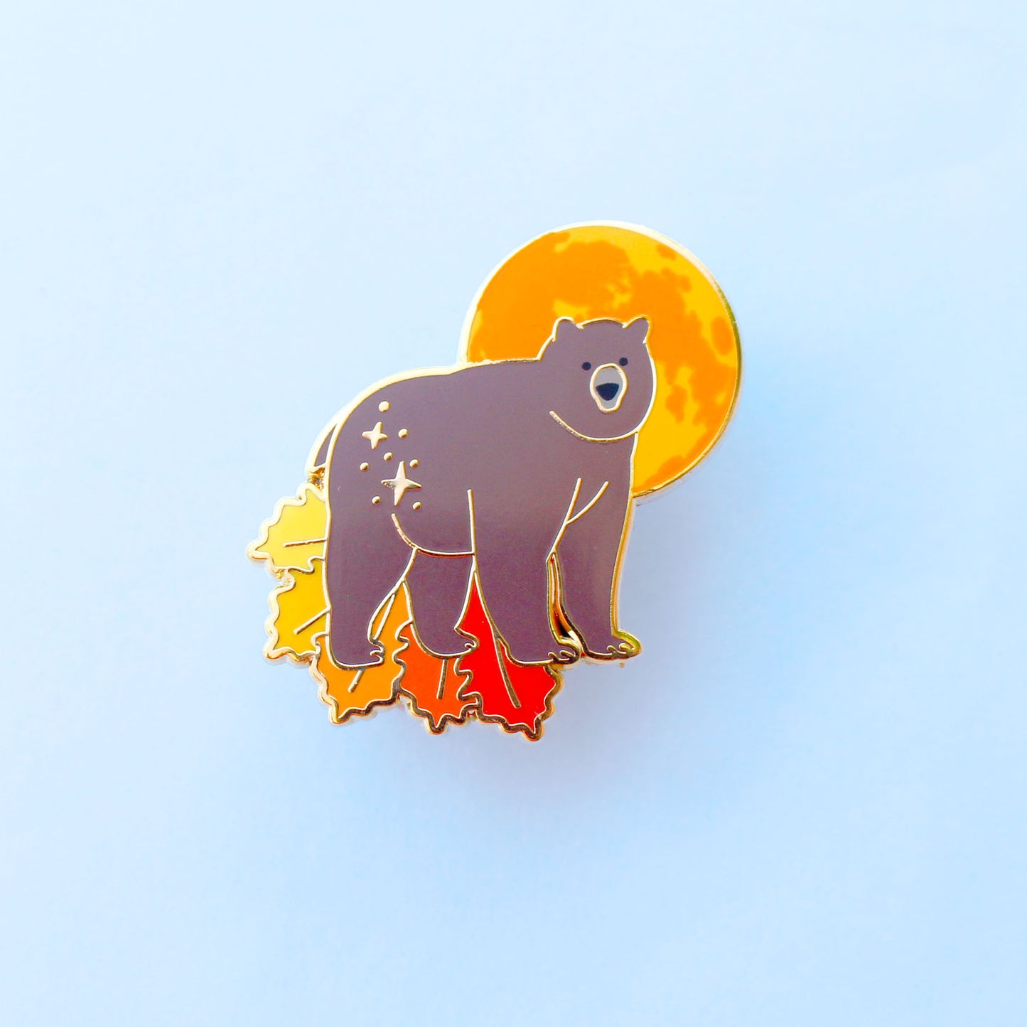 Harvest Moon Bear Enamel Pin – Autumn Fall Collection