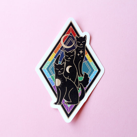 Art Nouveau Rainbow Cat Sticker