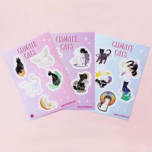 Climate cats mini sticker set