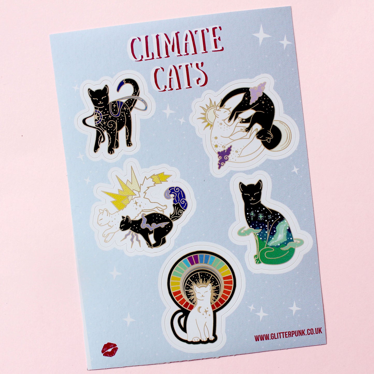 Climate cats mini sticker set