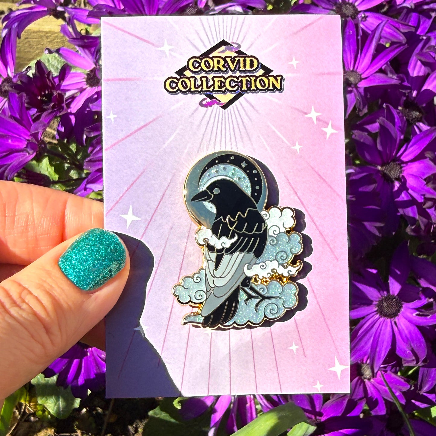 Cloud Crow Enamel Pin