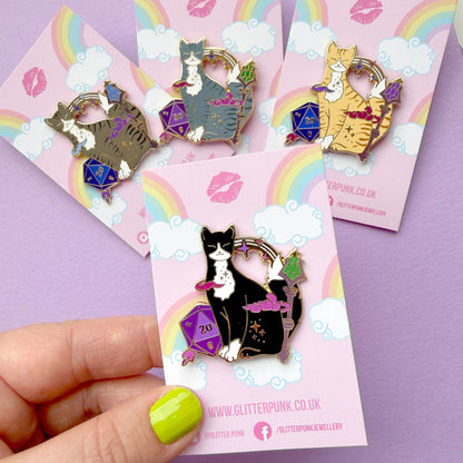 D20 Cat Enamel Pin