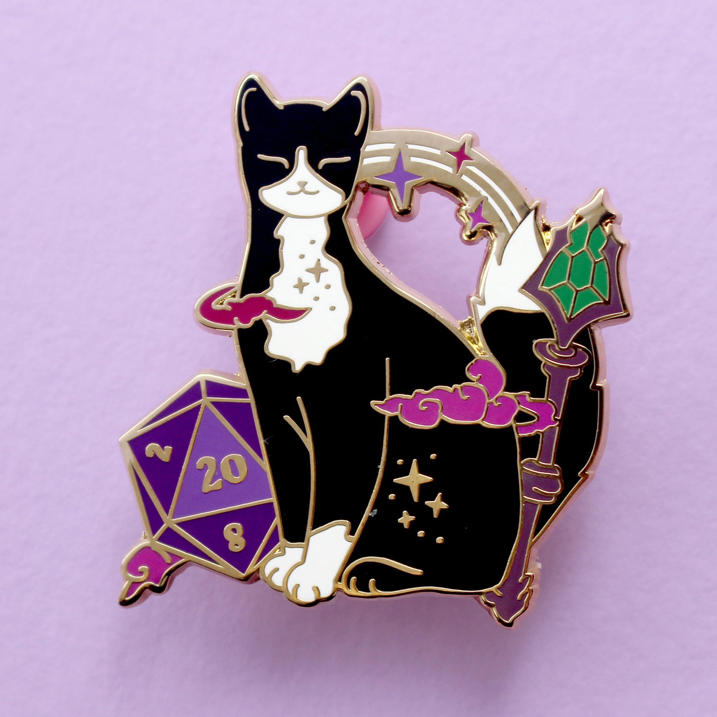 D20 Cat Enamel Pin