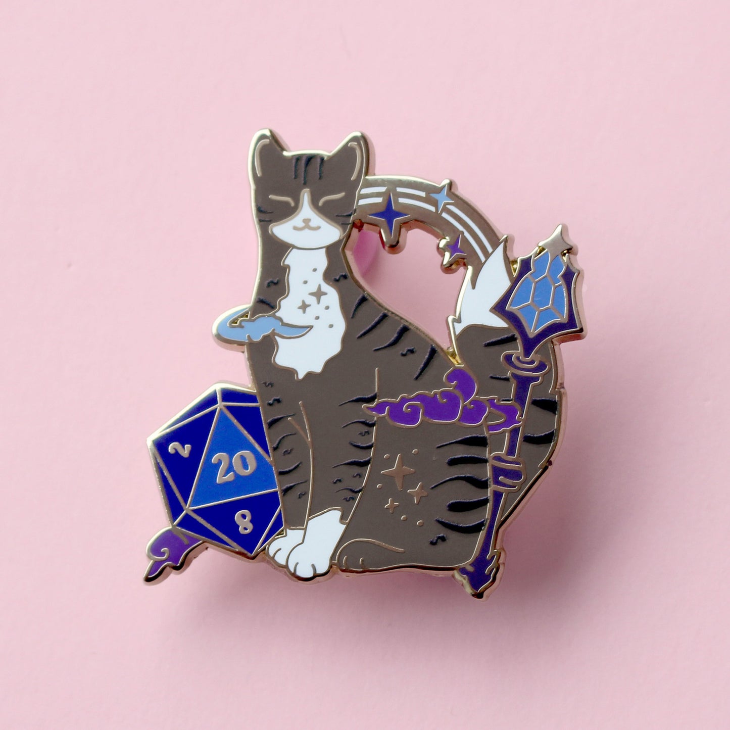 D20 Cat Enamel Pin