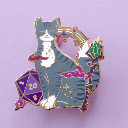 D20 Cat Enamel Pin