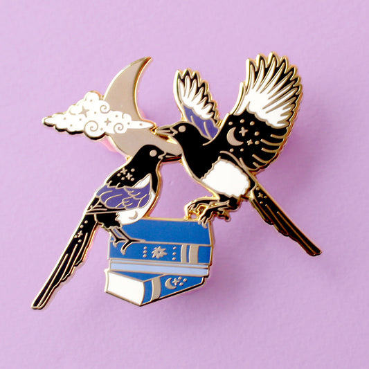 Literary Magpies Enamel Pin: 2 for Luck