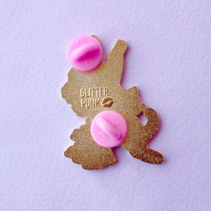 Silver Tabby Cat Enamel Pin