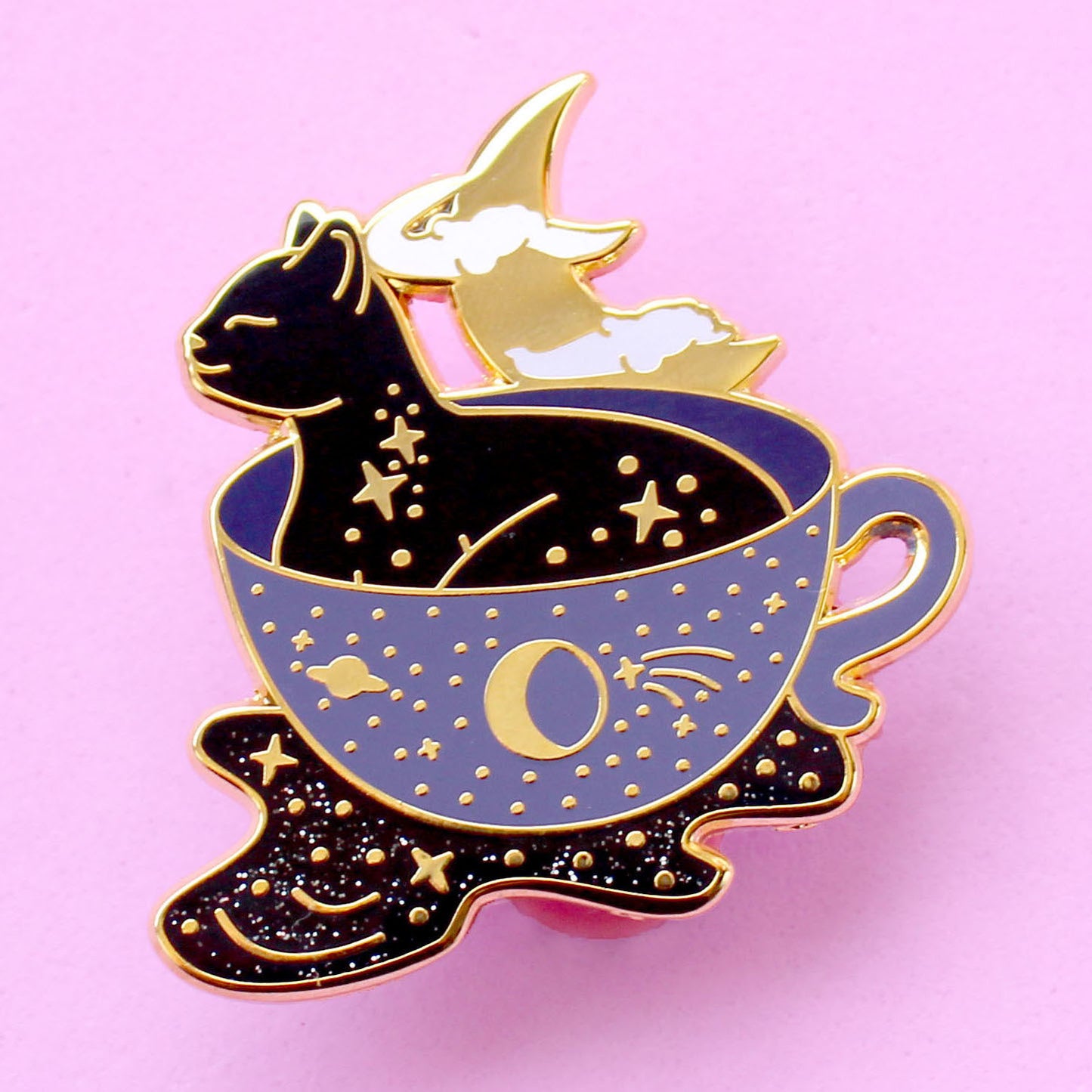 Galaxy Teacup Cat Enamel Pin