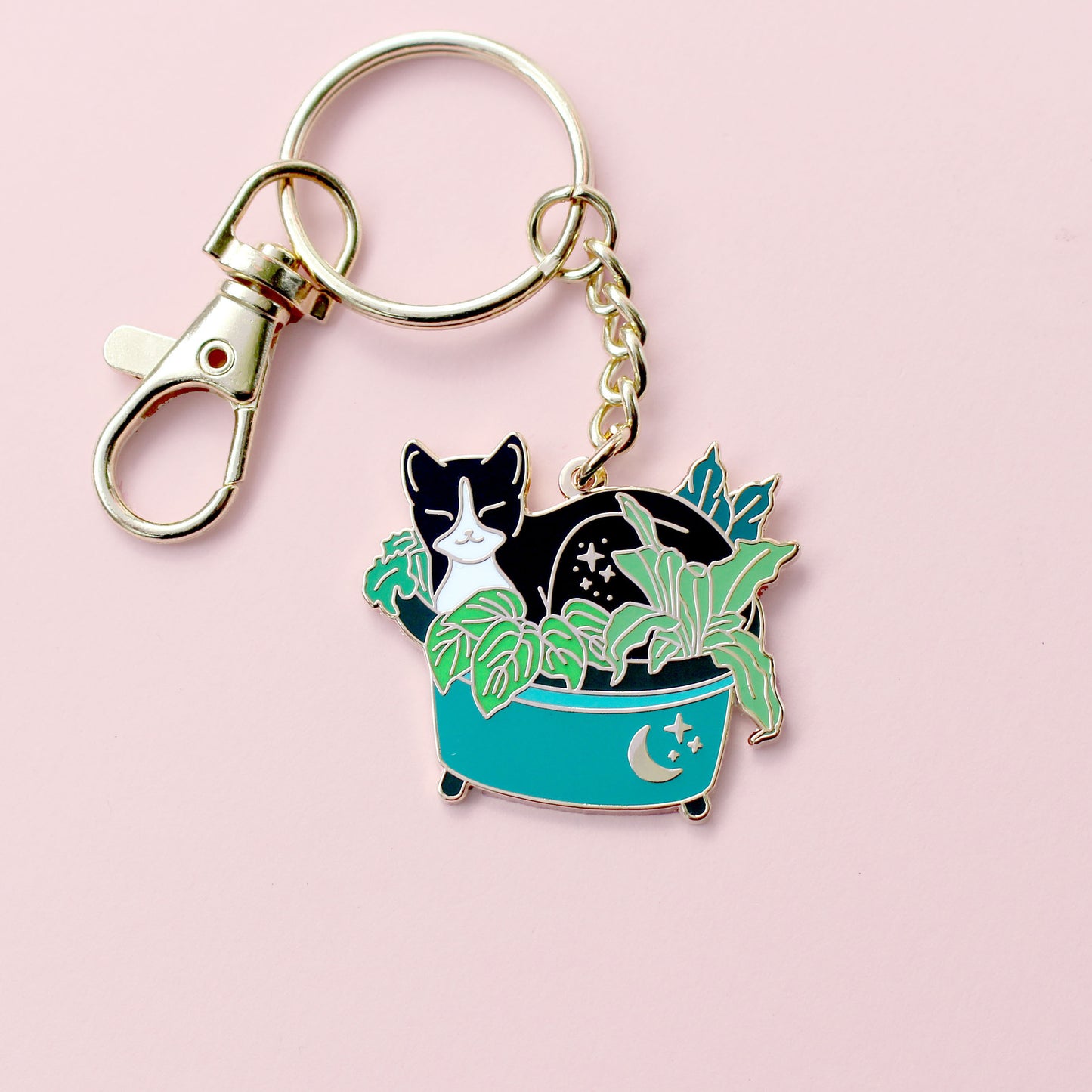 Plant Cat Key Chain