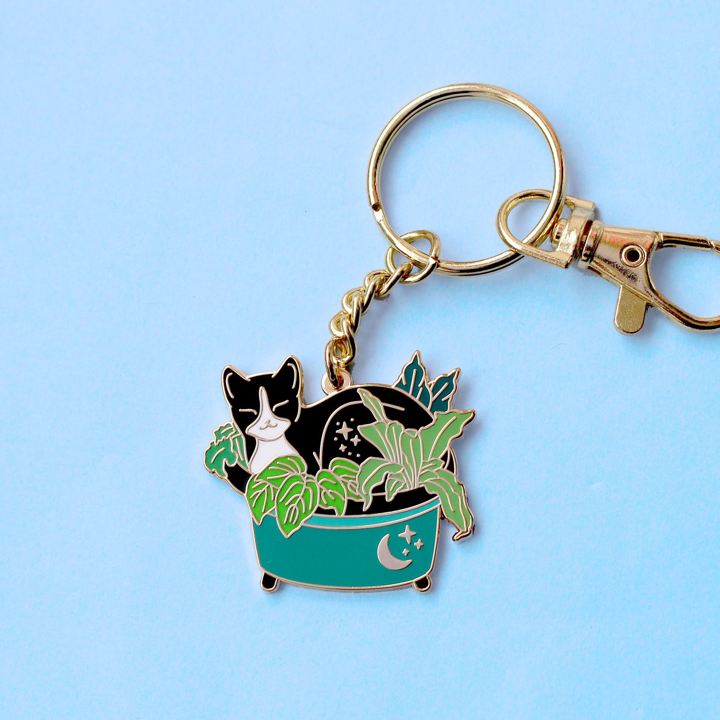 Plant Cat Key Chain