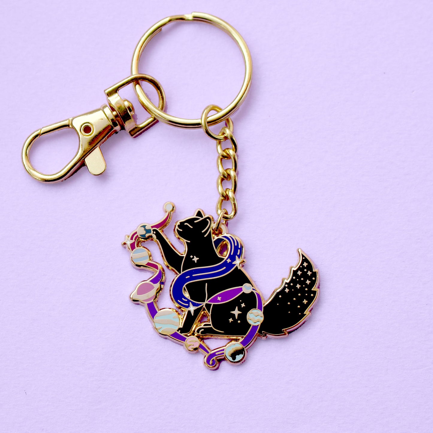 Solar Cat Key Chain