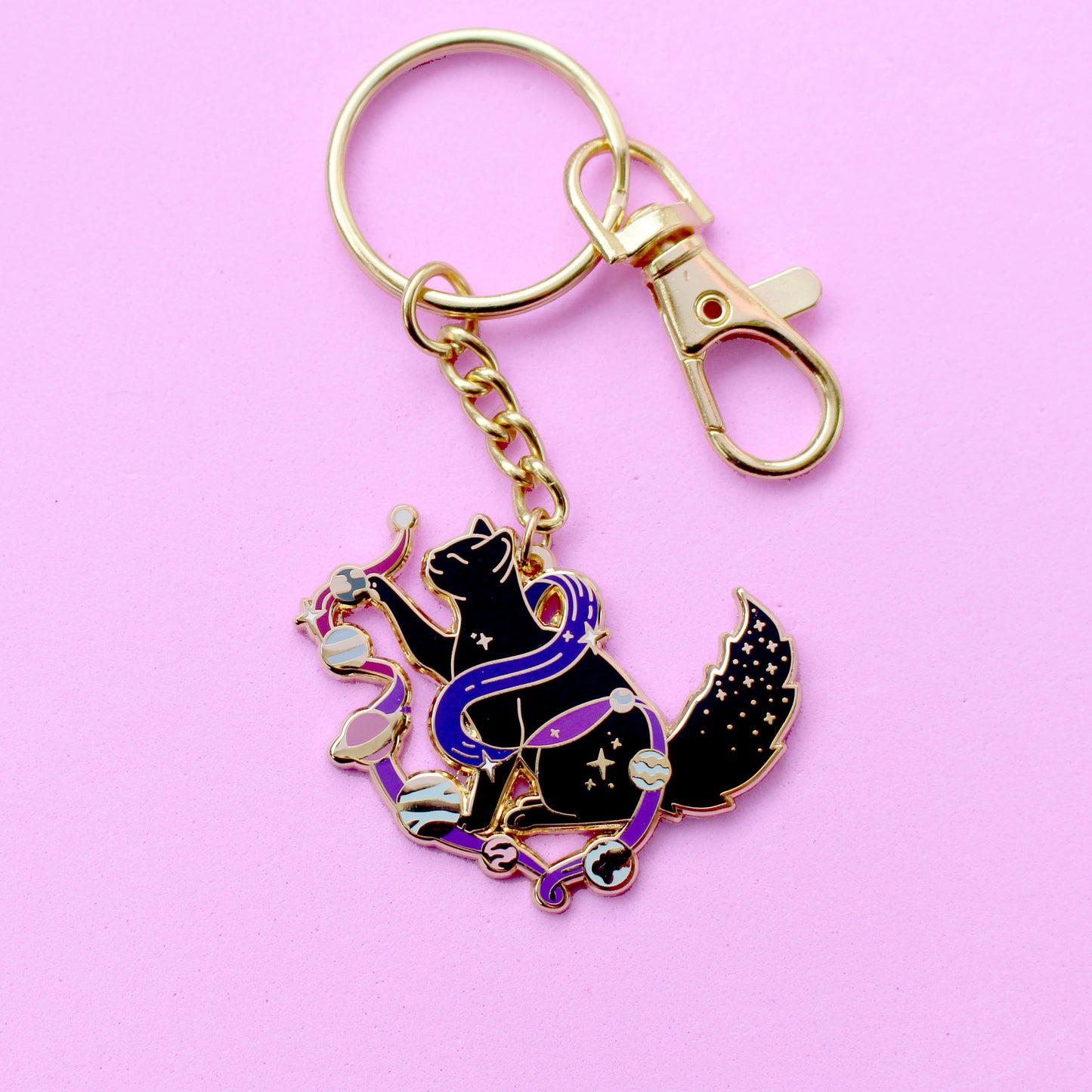 Solar Cat Key Chain