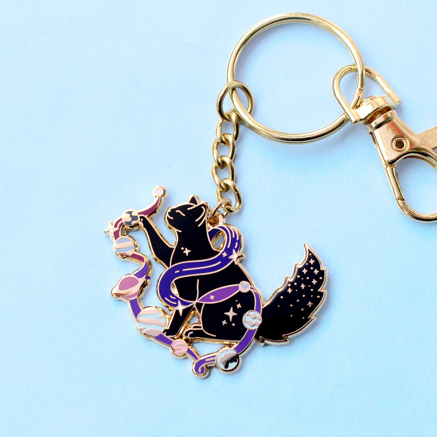 Solar Cat Key Chain