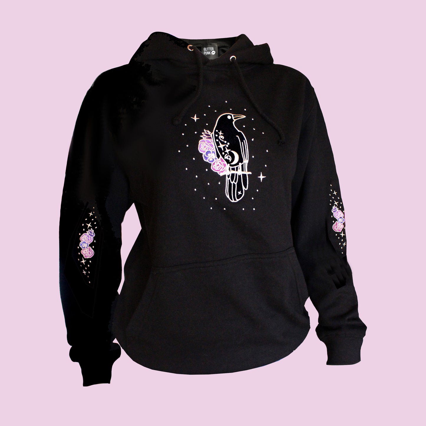 Unisex Embroidered Crow Hoodie