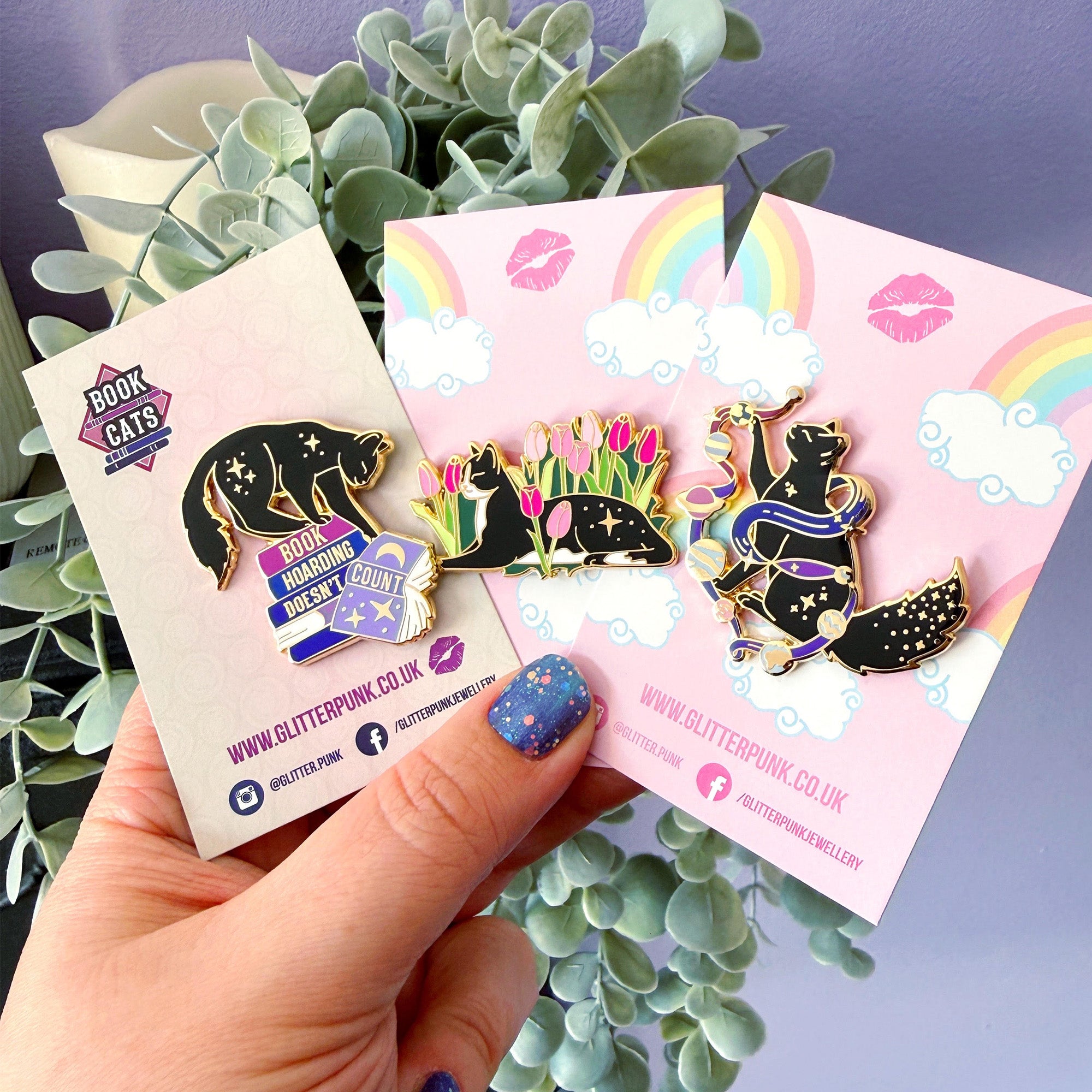 Cat Pin Set – Glitter Punk