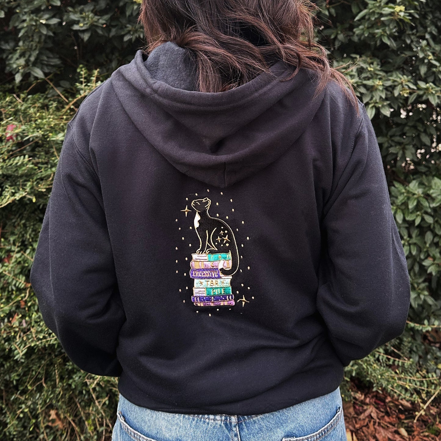 Excessive TBR Embroidered Zip-up Hoodie