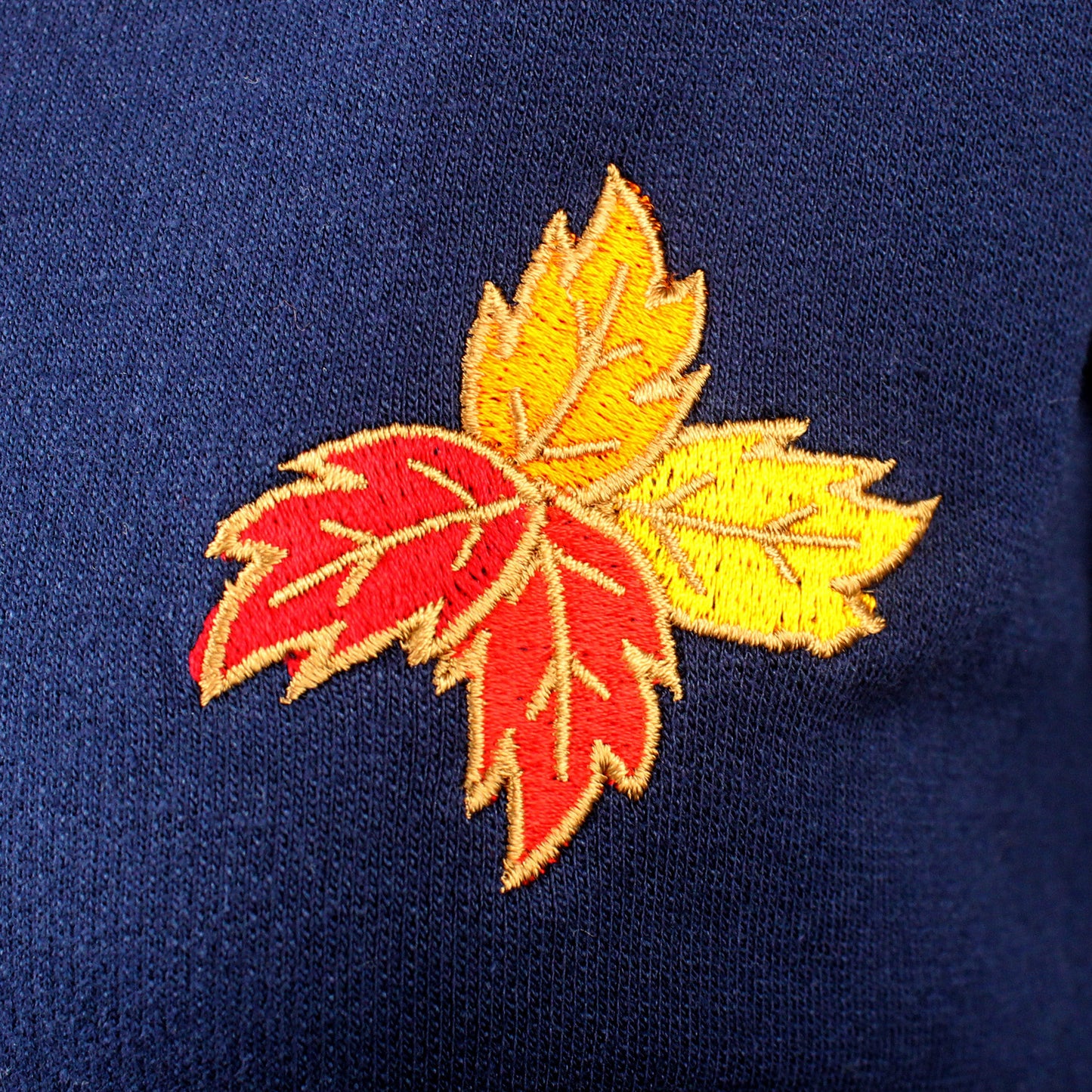 Fall Night Forest Cat Embroidered Zip-up Hoodie