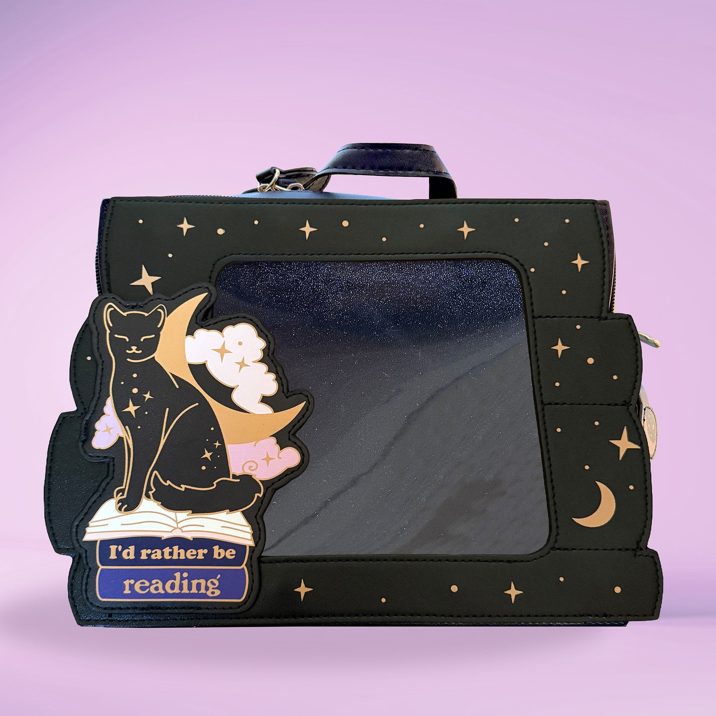 I’d Rather be Reading Cat Vegan Leather ITA Bag