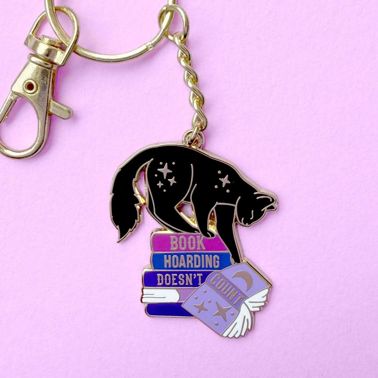Book Hoarding Doesn't Count keychain