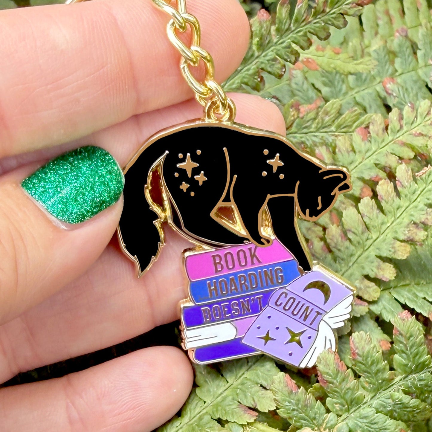 Book Hoarding Doesn't Count keychain
