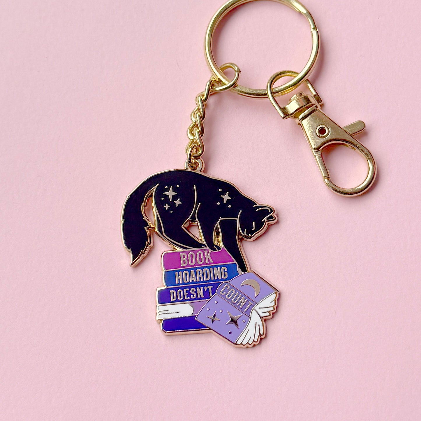 Book Hoarding Doesn't Count keychain
