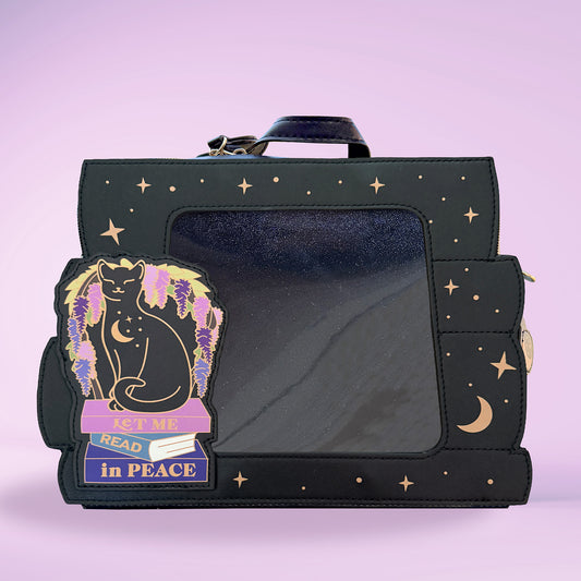 Let me Read in Peace Vegan Leather Cat ITA Bag